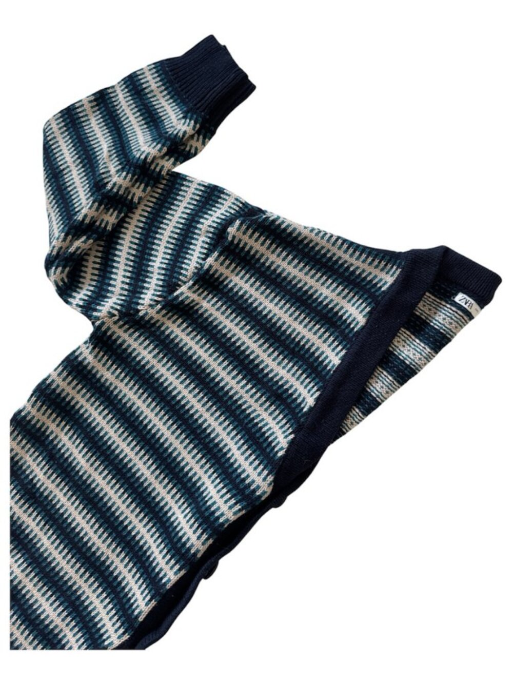 Zara Blue White Striped V-Neck Cardigan Men's M